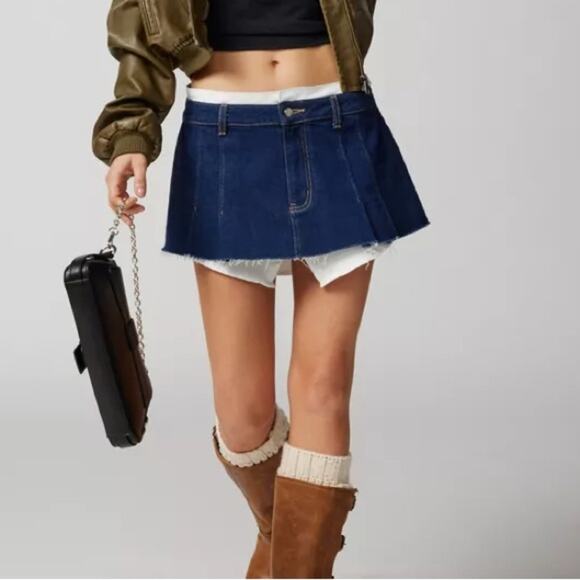 Urban Outfitters Dresses & Skirts - Urban Outfitters Layered Denim Micro Mini Skirt Size Small